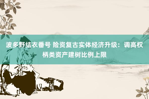 波多野结衣番号 险资复古实体经济升级：调高权柄类资产建树比例上限