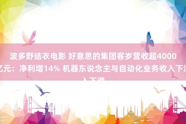波多野结衣电影 好意思的集团客岁营收超4000亿元：净利增14% 机器东说念主与自动化业务收入下滑
