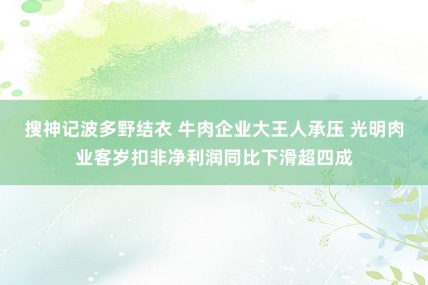 搜神记波多野结衣 牛肉企业大王人承压 光明肉业客岁扣非净利润同比下滑超四成
